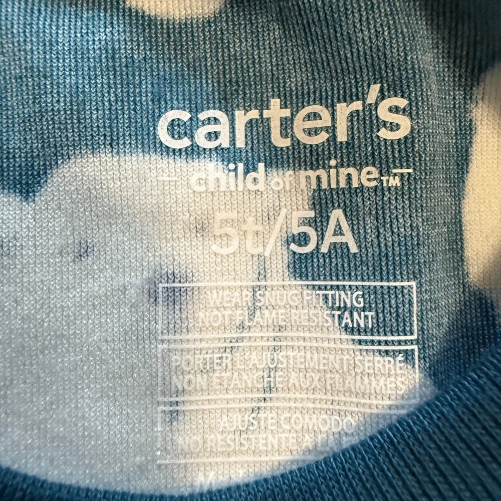 Carter’s Polar Bear Pajama Set Boys 5T Blue Fleece Sleepwear Long Sleeve NWOT
